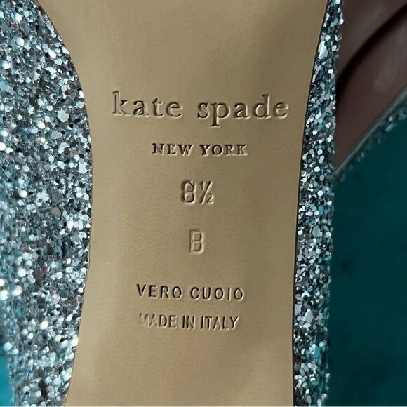 Kate Spade Silver Glitter Pumps Karolina High-Heel - Picture 5 of 8